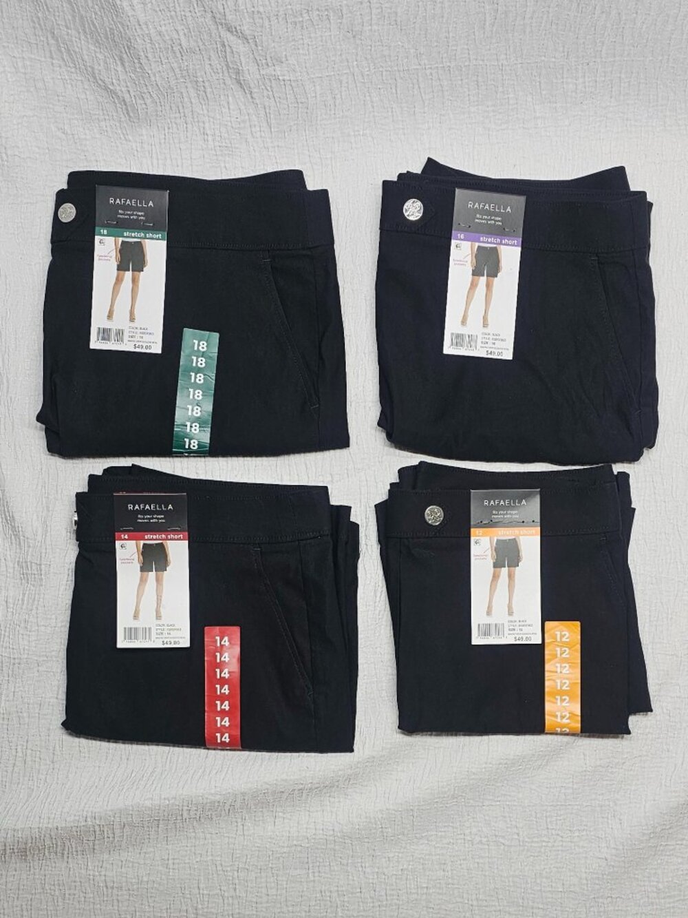 Rafaella Women's Stretch Pull On Shorts Black - Picture 2 of 10